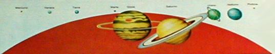 Sistema Solare-Da sinistra: Mercurio-Venere-Terra-Marte-Giove-Saturno-Urano-Nettuno-PLutone